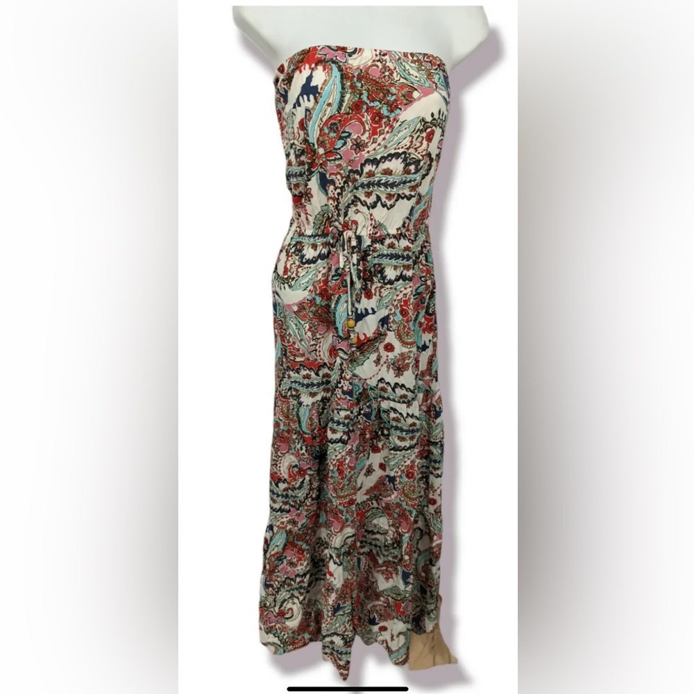 Gypsies & Moondust strapless print maxi dress
